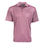 The Boeing Signature Logo Mens Pro Eagle Polo is a maroon, short-sleeved shirt with moisture-wicking fabric, UV protection, a subtle diamond pattern, Boeing logo on the left chest, collar, and a three-button placket.