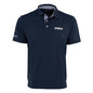 The Boeing 737 Series Men’s Polo by BOEING is a navy blue, moisture-wicking shirt with “737” in white on the left chest and “Boeing” on the sleeve. It features a folded collar, three-button placket, and keeps you cool and dry all day.