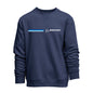The Boeing Unisex Signature Logo Stripe Crewneck Sweatshirt by BOEING features the iconic logo and bold blue stripe graphic, making it a classic choice for aviation enthusiasts.