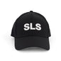 The BOEING Space Launch System Series Hat is black with a bold 3D SLS logo in large white letters on the front, and features an adjustable velcro closure for comfort. Displayed against a plain white background.