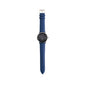 The BOEING Men's Rotating Watch Black Dial features a blue leather strap and a round black face, shown vertically on a white background.
