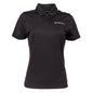 The Boeing Stores Boeing Signature Logo Womens Mesh Tech Polo features a moisture-wicking, UV-protection design with a rib-knit collar, three buttons, and a white Boeing logo on the left chest, combining style and functionality.