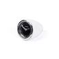 The Boeing Airplane Engine Desktop Clock by Boeing features a black face, silver rim, and Boeing logo, set in a white rounded holder that resembles an airplane engine and is angled slightly right on a white background.