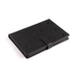 The Boeing Stores Boeing SLS Notebook is a sleek, black leather notebook with a subtle embossed pattern and clasp closure. It features SLS in the corner and offers a stylish, professional look perfect for aviation enthusiasts and reminiscent of Boeings aircraft precision.