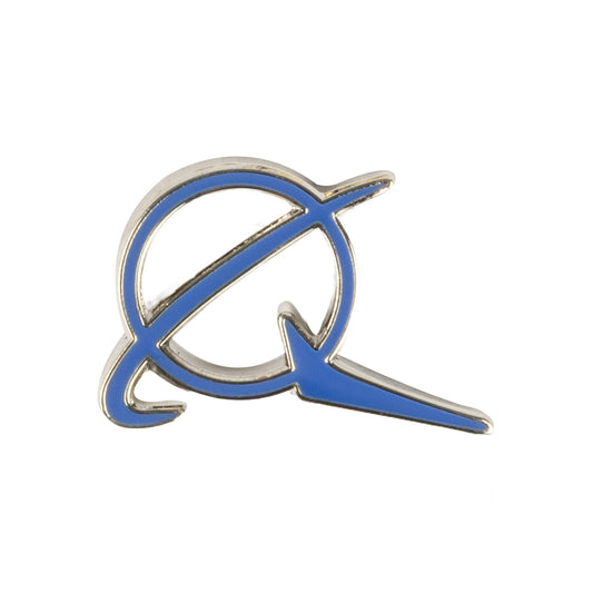 Introducing the Boeing Symbol Logo Royal Pin by BOEING—a metallic pin featuring a blue ring and a diagonal line, forming the iconic stylized B shape. This pin is the perfect aviation accessory for pilots and an excellent addition to any aerospace company's collection.