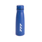 A blue 17 oz Boeing 777 Stratotype water bottle from The Boeing Store, featuring insulation, a screw-on lid, and a white zigzag logo on the front, photographed on a white background.